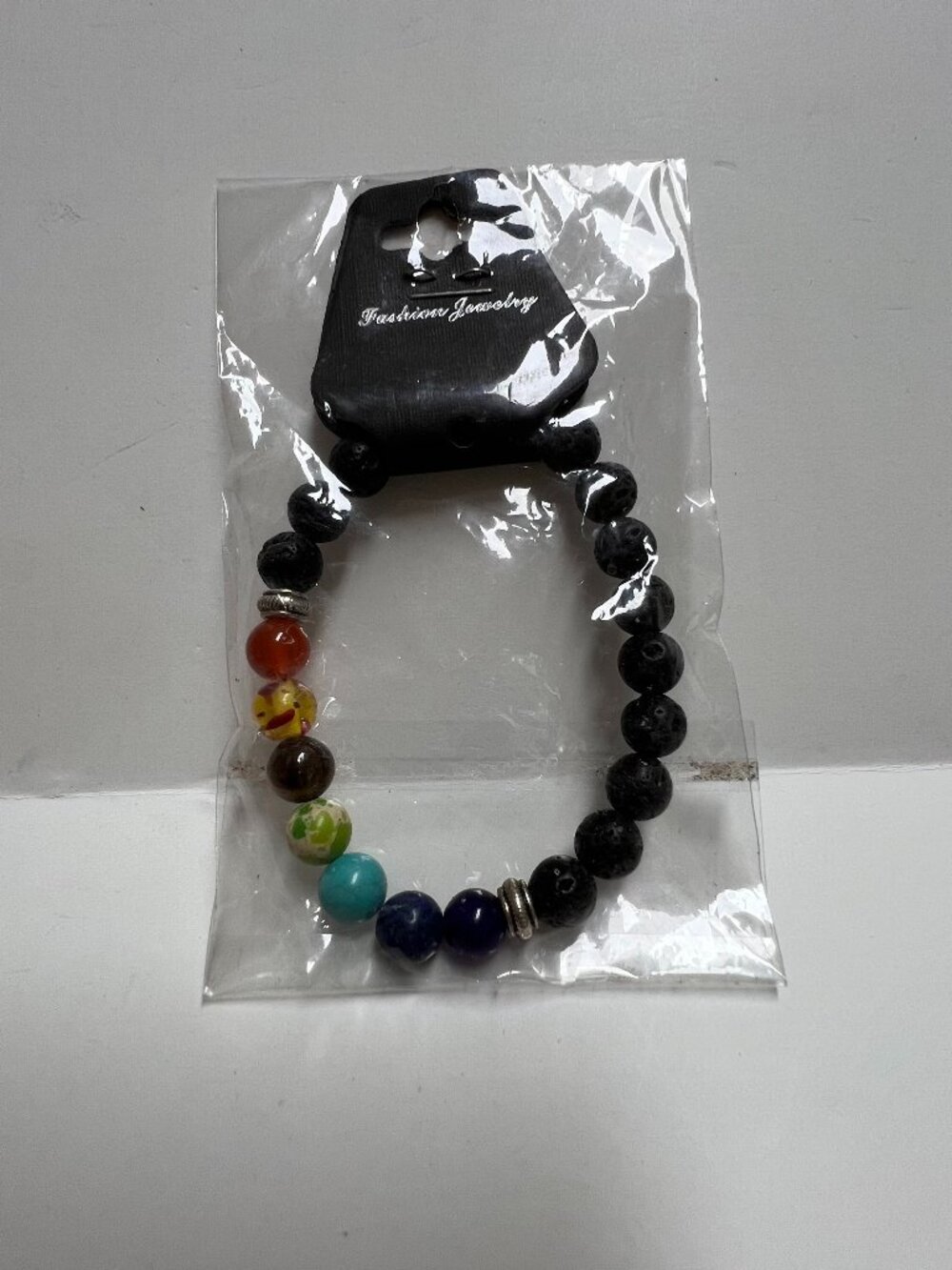 7 Chakra Healing Beaded Natural 8mm Lava Stone with Crystal Bracelet